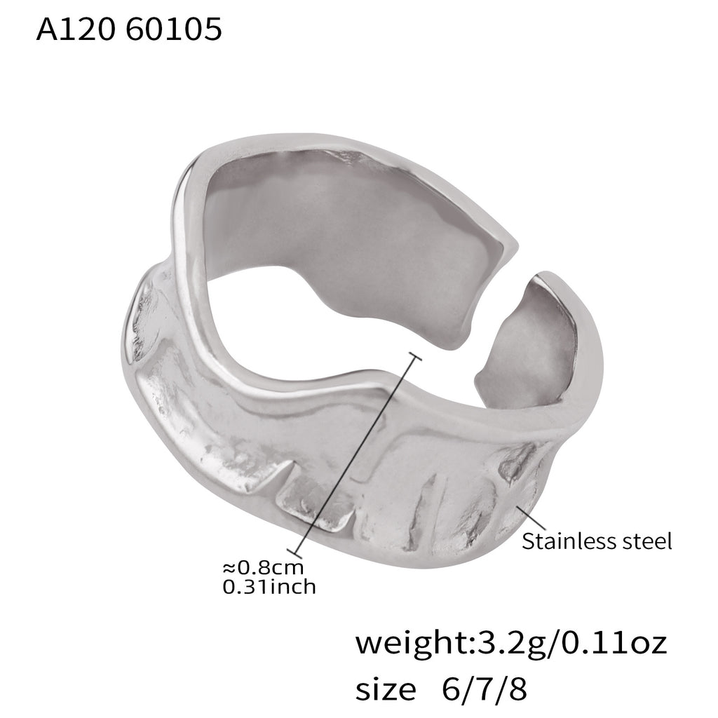 Factory Direct  Sales Stainless Steel Open Regular Thick Texture Ring Unisex Adjustable Mens Women Rings