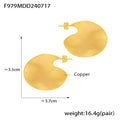 Ins Wind Irregular Circle Smooth Earrings Niche Exaggerated Design 18k Gold Vintage Earrings Female