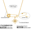 2026 New Fashion 5A Zircon Sunflower Pendant Necklace with Shell Star Bracelet Set Sparkling Eight-Pointed Star Gift for Women