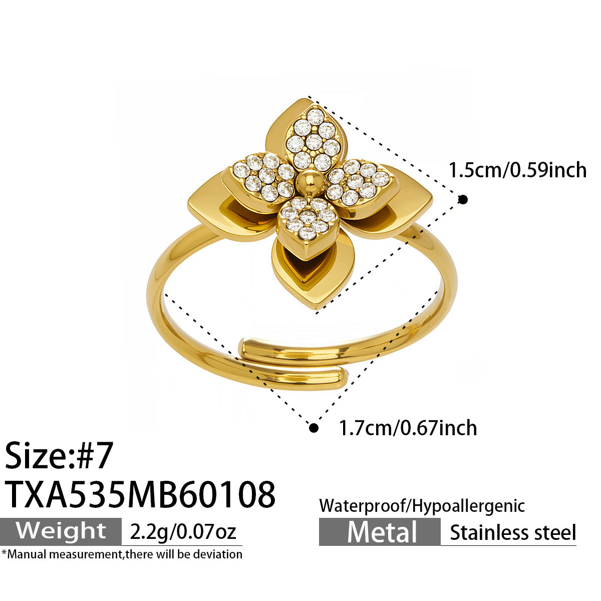 Fashion Stainless Steel 3D FIve Jewelry Set PVD Gold Plated Complete Gift Set