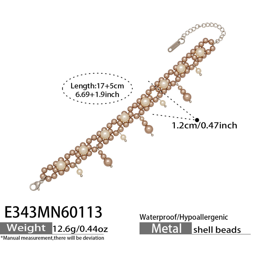 2026 Fashion  Crystal Pearl Beaded Stainless Steel  Handmade with Tassel Boho Chic Dainty Jewelry Gift for Women
