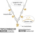 Star Moon Jewelry Set Zodiac Necklace and Bracelet 5A Cubic Zirconia in Stainless Steel Luxury Fashion Set