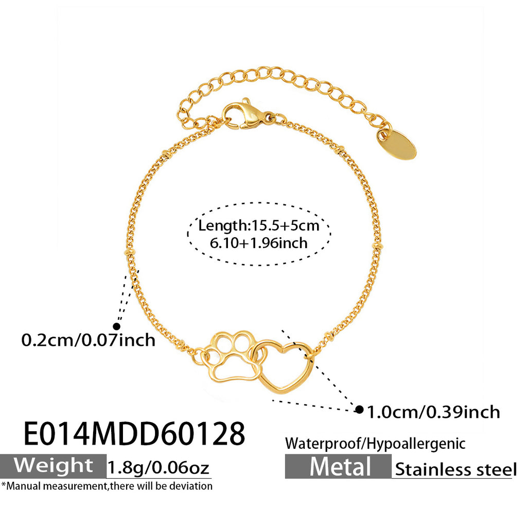 Fashion Classic 18K Gold Plated Cute and Stylish Lovely Stainless Steel Bracelet for Little Girls Fashion Jewelry Accessories