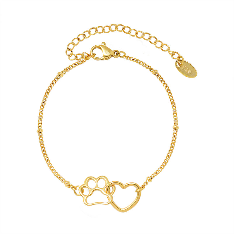 Fashion Classic 18K Gold Plated Cute and Stylish Lovely Stainless Steel Bracelet for Little Girls Fashion Jewelry Accessories