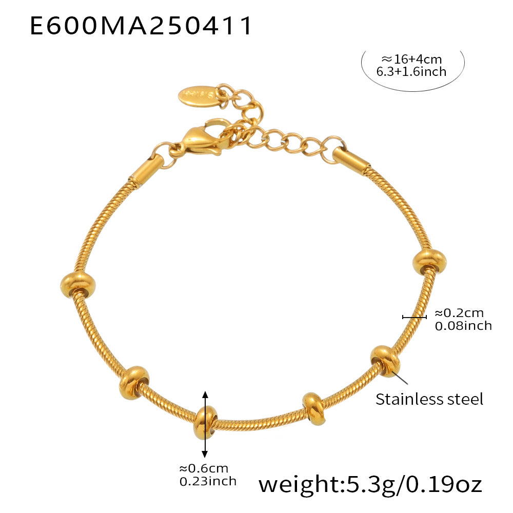 Trendy Gold-Plated True Gold Stainless Steel Charm Bracelet Cute Style with Heart Bear Zircon Valentine's Day Party Gift