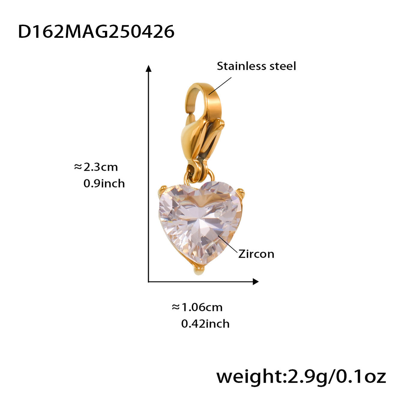 Trendy Gold-Plated True Gold Stainless Steel Charm Bracelet Cute Style with Heart Bear Zircon Valentine's Day Party Gift