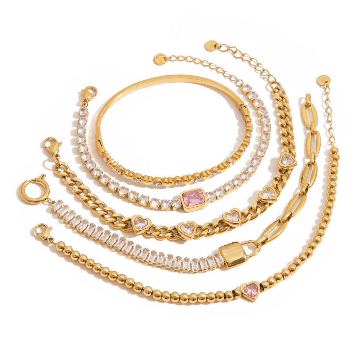 Zircon Fashion Jewelry Bracelets Bangles High Quality 18K PVD Plated Stainless Steel Trendy Vintage Classic Styles for Gifts