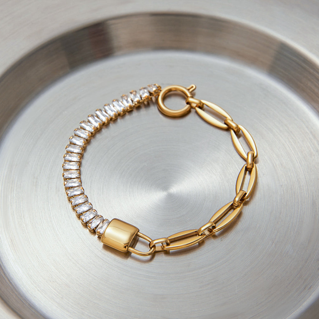 Zircon Fashion Jewelry Bracelets Bangles High Quality 18K PVD Plated Stainless Steel Trendy Vintage Classic Styles for Gifts