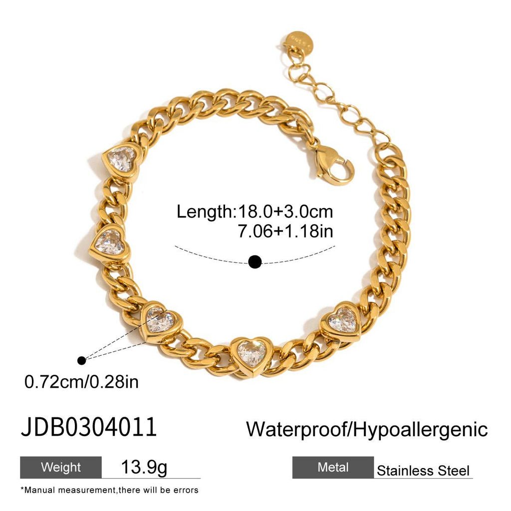 Zircon Fashion Jewelry Bracelets Bangles High Quality 18K PVD Plated Stainless Steel Trendy Vintage Classic Styles for Gifts