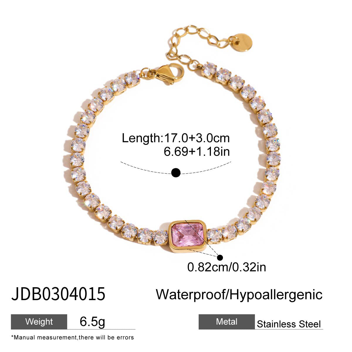 Zircon Fashion Jewelry Bracelets Bangles High Quality 18K PVD Plated Stainless Steel Trendy Vintage Classic Styles for Gifts