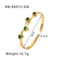 Women's Stainless Steel Heart Bangles with 18K Gold Plating Fashion Jewelry with Full Zircon Stone Bracelet