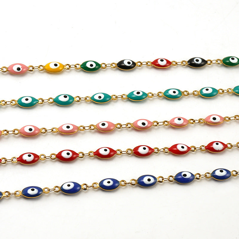 ZB02 Fashionable Eye Bracelet Gold Plating Trendy Chain & Link Stainless Steel Jewelry for Gift