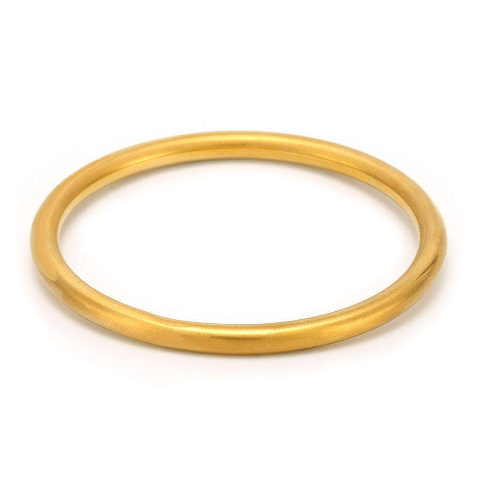 18K Gold Plated Waterproof Hypoallergenic Simple Bangle Non-Tarnish Stainless Steel Fashion Jewelry Bracelets