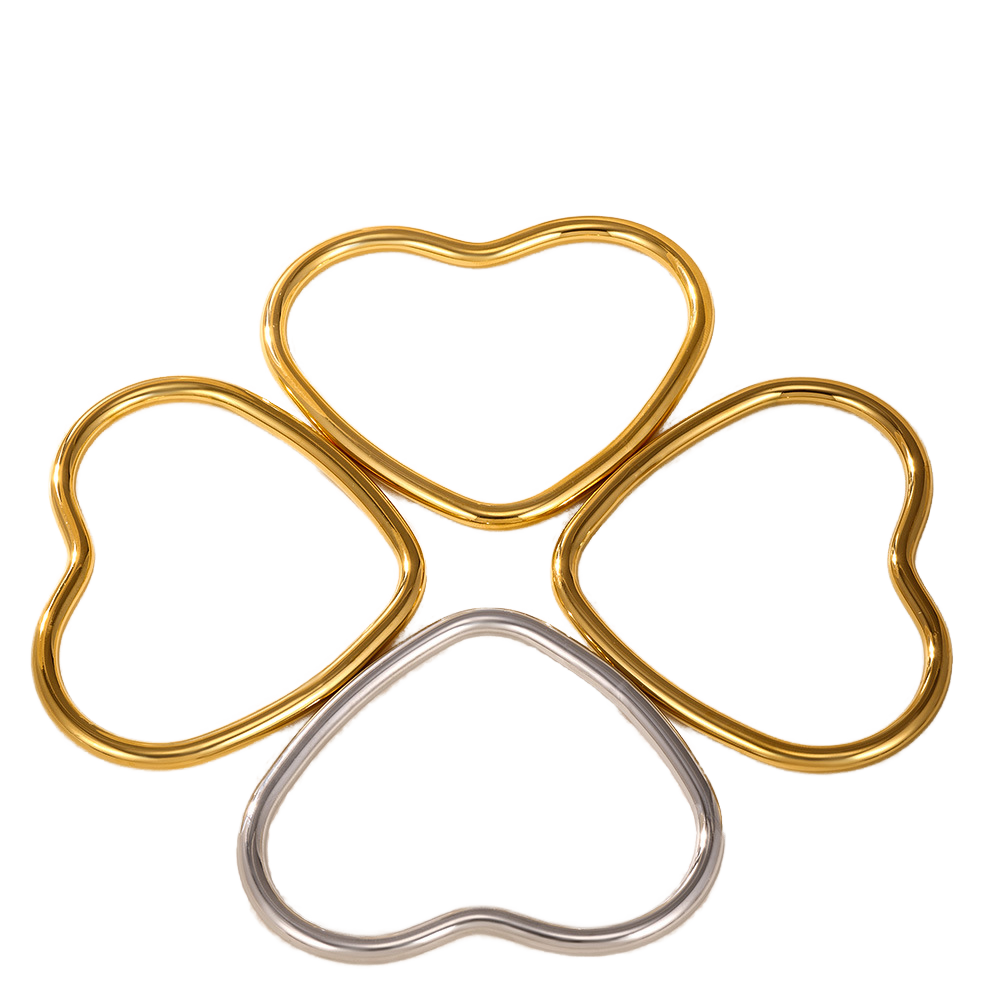 MB02171 Simple Style Stainless Steel Women's Fashion Cuff Bracelets in Gold & Silver Vacuum Plating Options