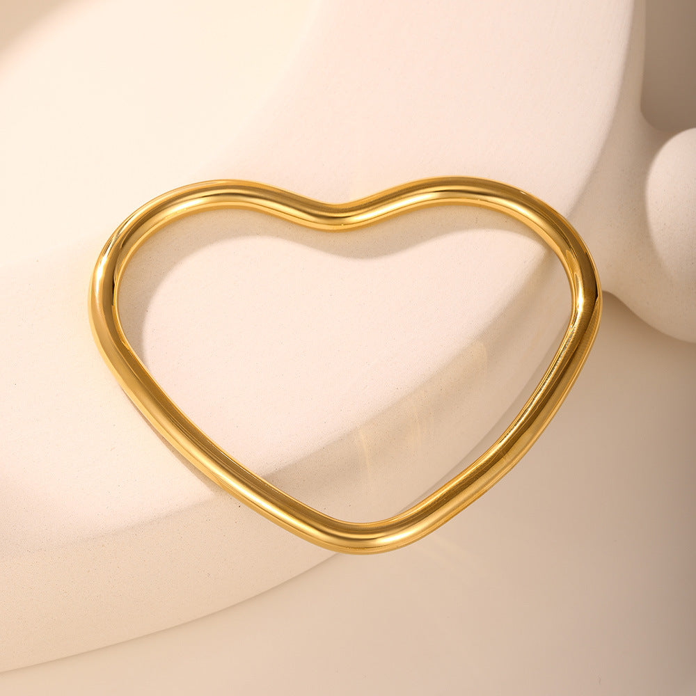 MB02171 Simple Style Stainless Steel Women's Fashion Cuff Bracelets in Gold & Silver Vacuum Plating Options