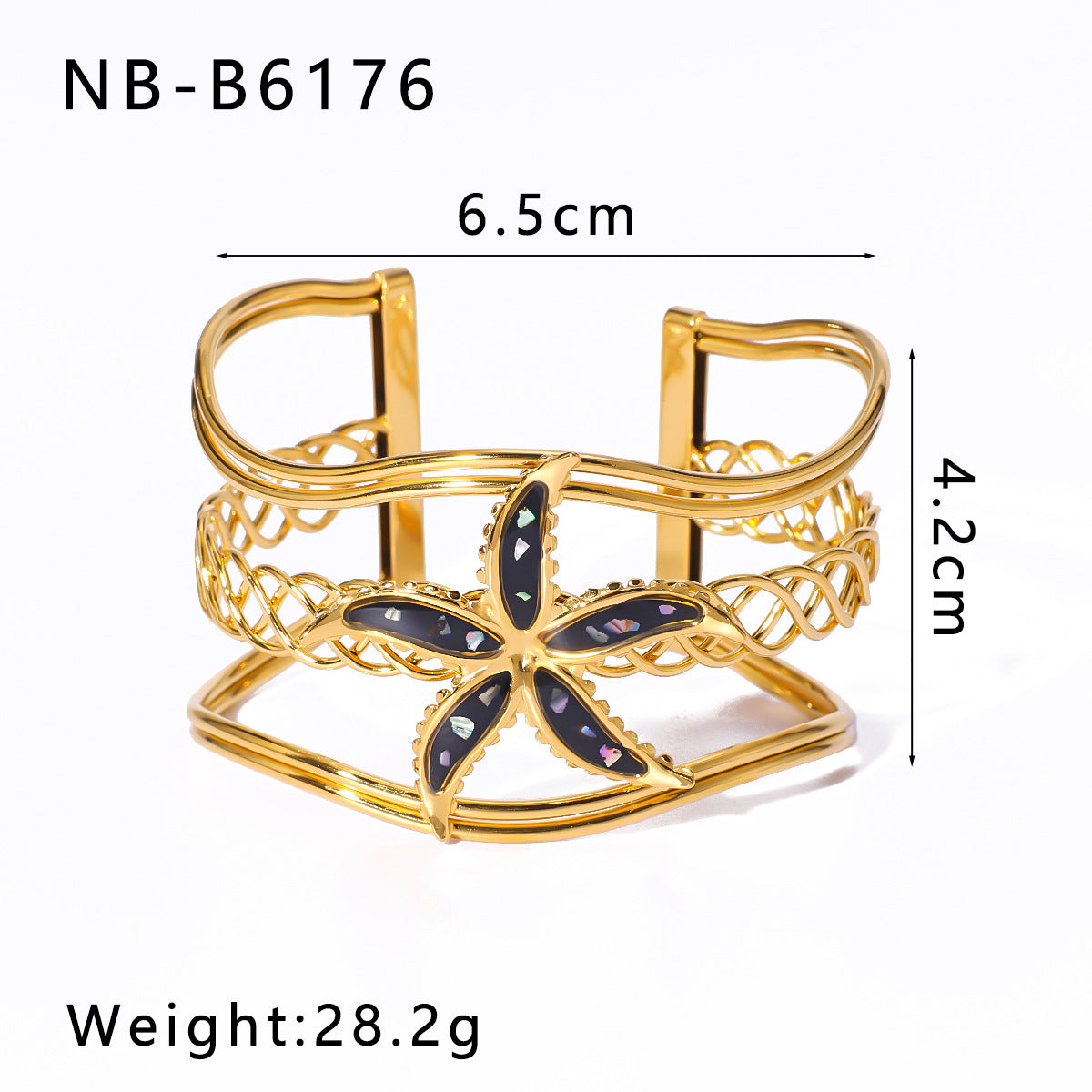 Chunky Stainless Steel 18K Gold Plated Women's Fashion Jewelry Cuff Bracelets Colorful Enameling Bangle Gift