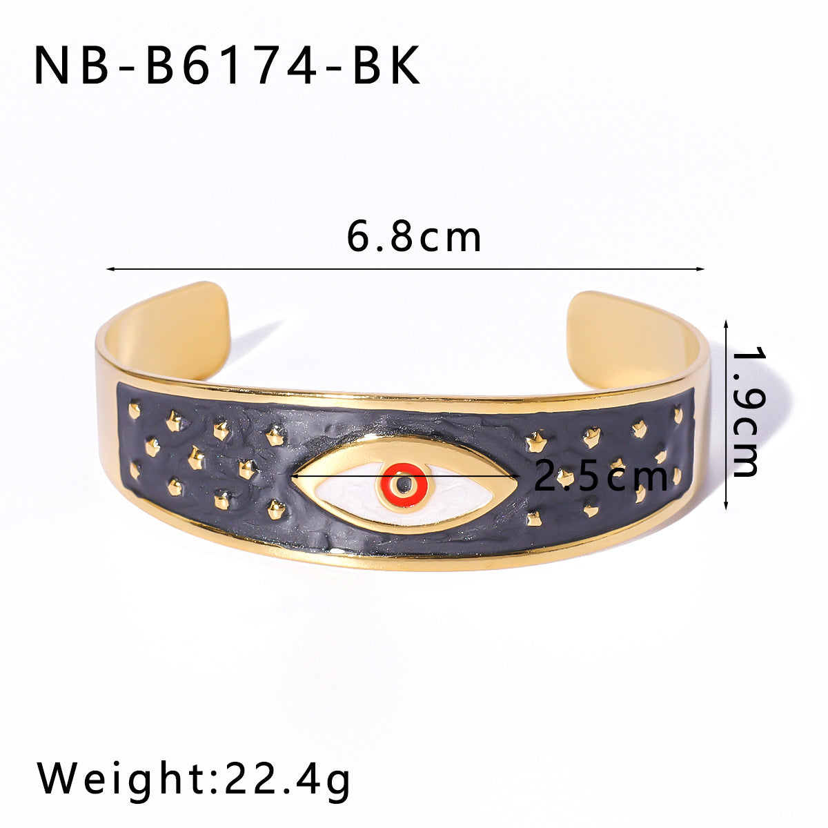 Chunky Stainless Steel 18K Gold Plated Women's Fashion Jewelry Cuff Bracelets Colorful Enameling Bangle Gift