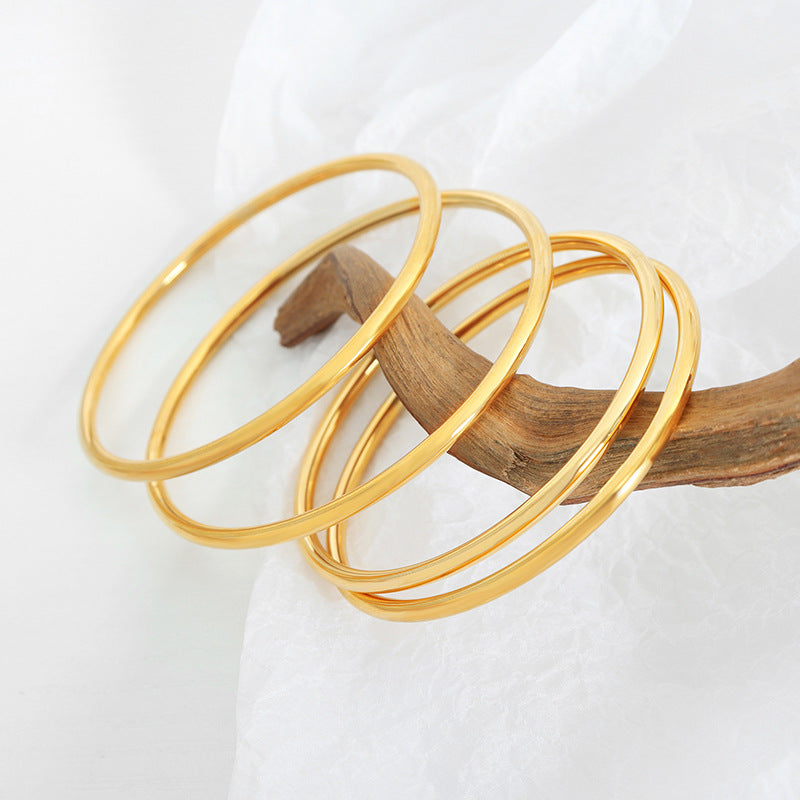 MB02101 Simple Style Stainless Steel Fashion Jewelry Gold Silver Rose Gold Color Options with Vacuum Plating Bracelets