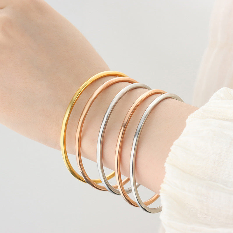 MB02101 Simple Style Stainless Steel Fashion Jewelry Gold Silver Rose Gold Color Options with Vacuum Plating Bracelets