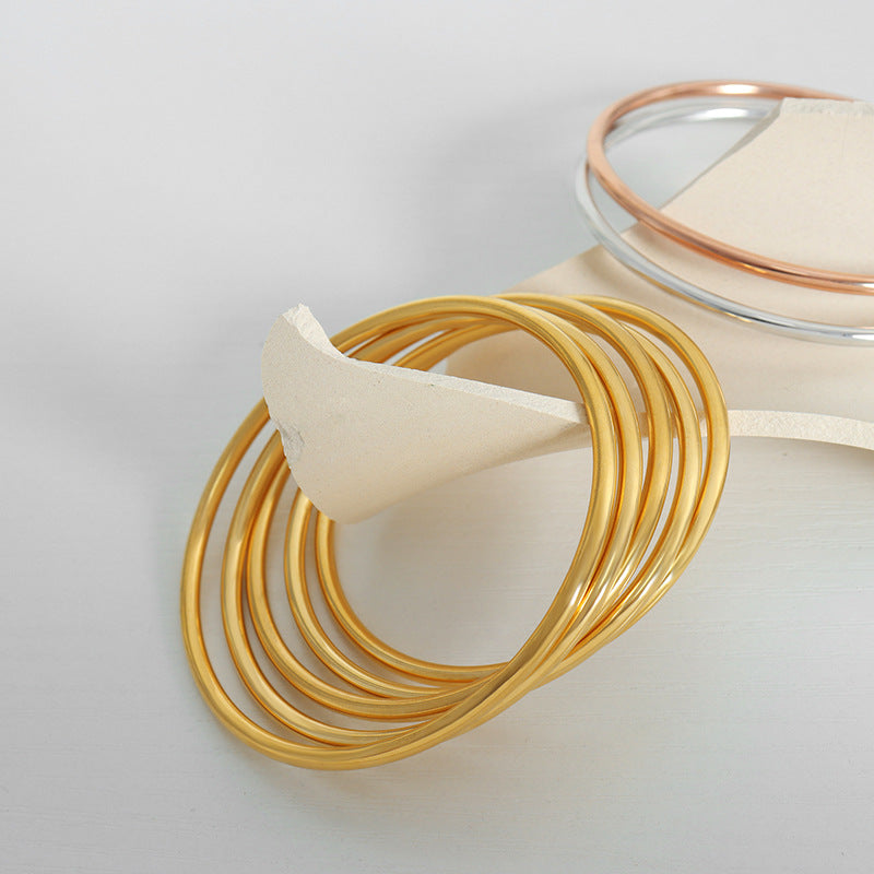 MB02101 Simple Style Stainless Steel Fashion Jewelry Gold Silver Rose Gold Color Options with Vacuum Plating Bracelets