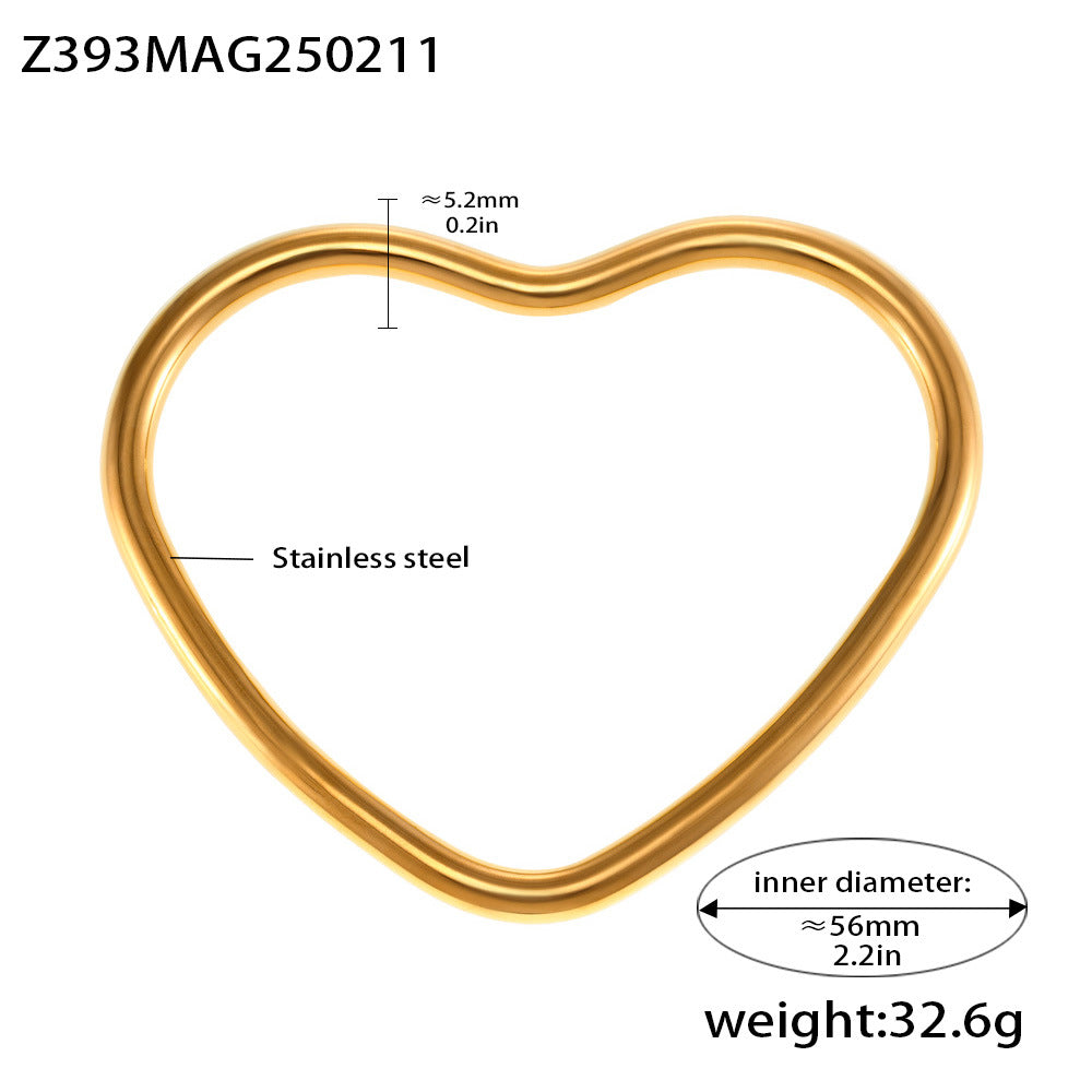 MB02171 Simple Style Stainless Steel Women's Fashion Cuff Bracelets in Gold & Silver Vacuum Plating Options