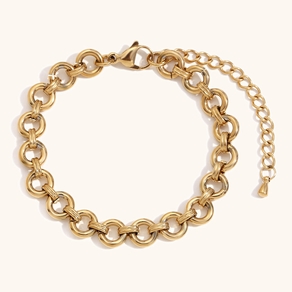DB02074 Stainless Steel Chain Bracelet Multiple Designs 18K True Gold & Silver PVD Plated Fashion Cuff Jewelry