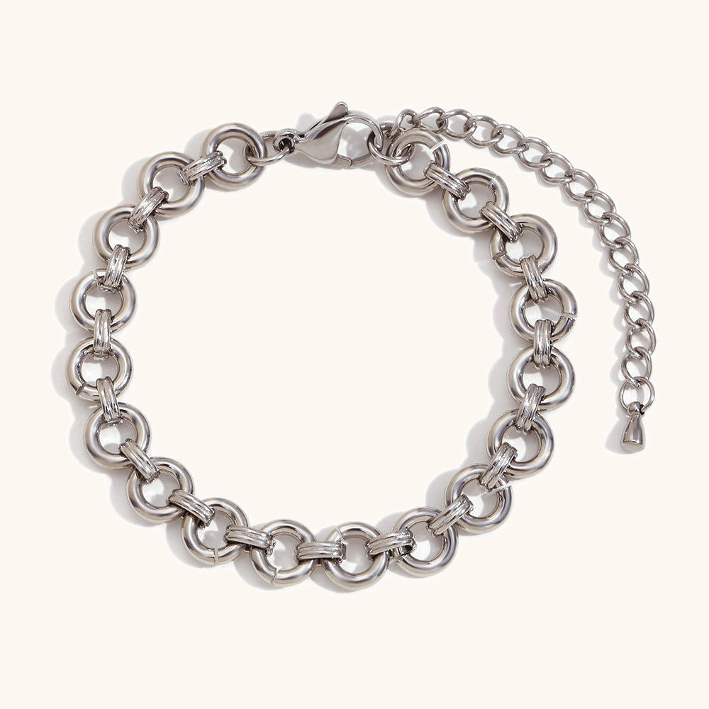 DB02074 Stainless Steel Chain Bracelet Multiple Designs 18K True Gold & Silver PVD Plated Fashion Cuff Jewelry