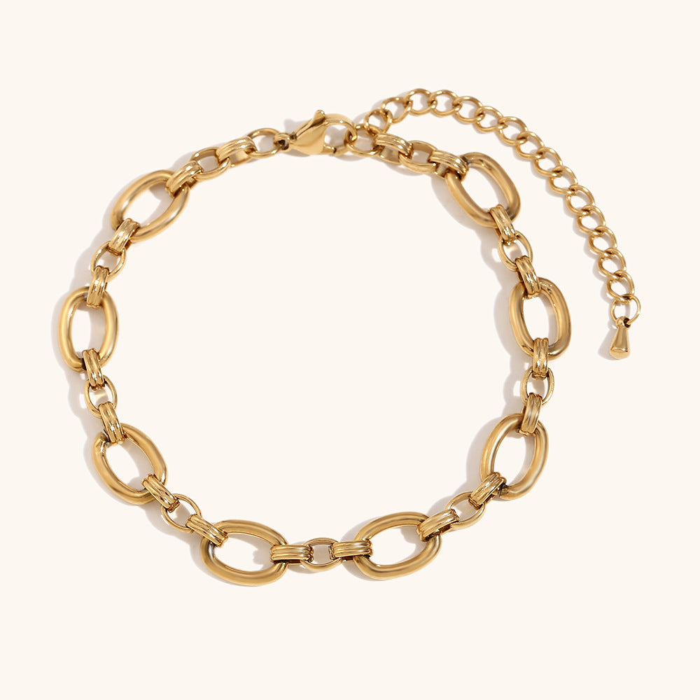 DB02074 Stainless Steel Chain Bracelet Multiple Designs 18K True Gold & Silver PVD Plated Fashion Cuff Jewelry