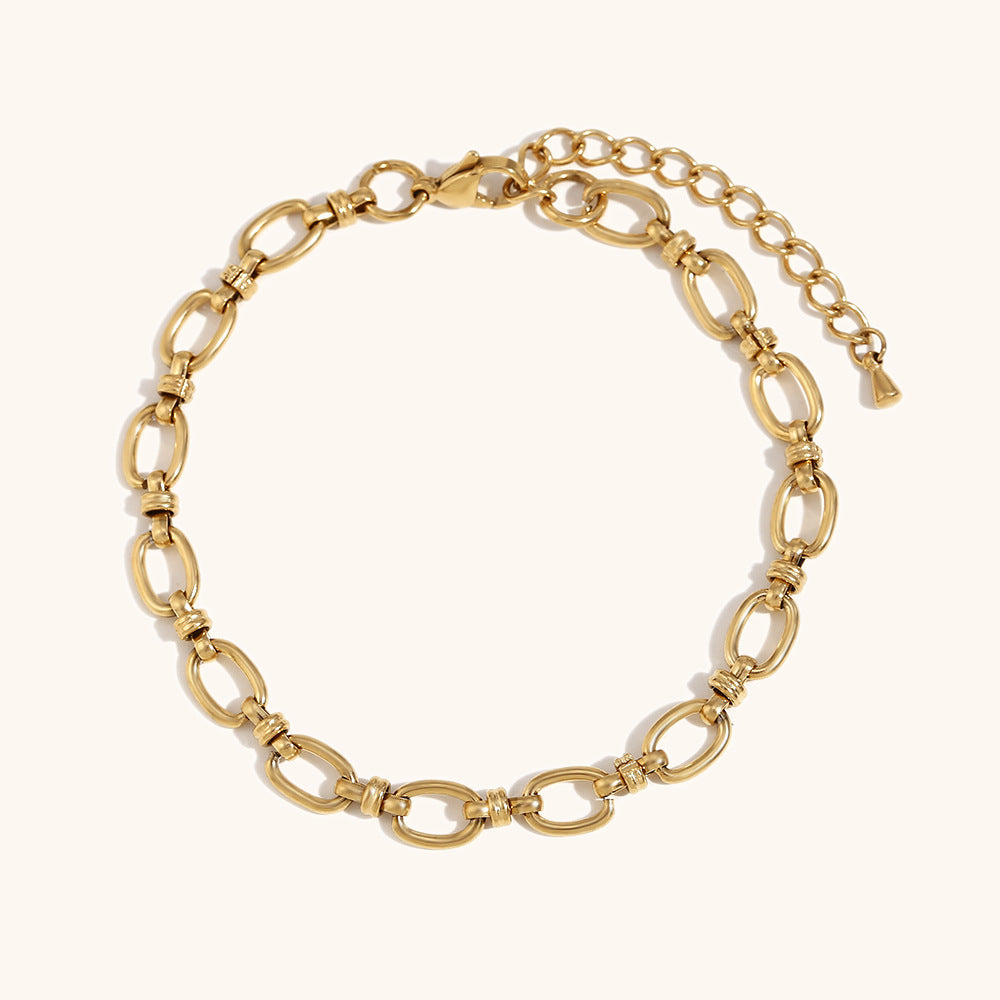 DB02074 Stainless Steel Chain Bracelet Multiple Designs 18K True Gold & Silver PVD Plated Fashion Cuff Jewelry