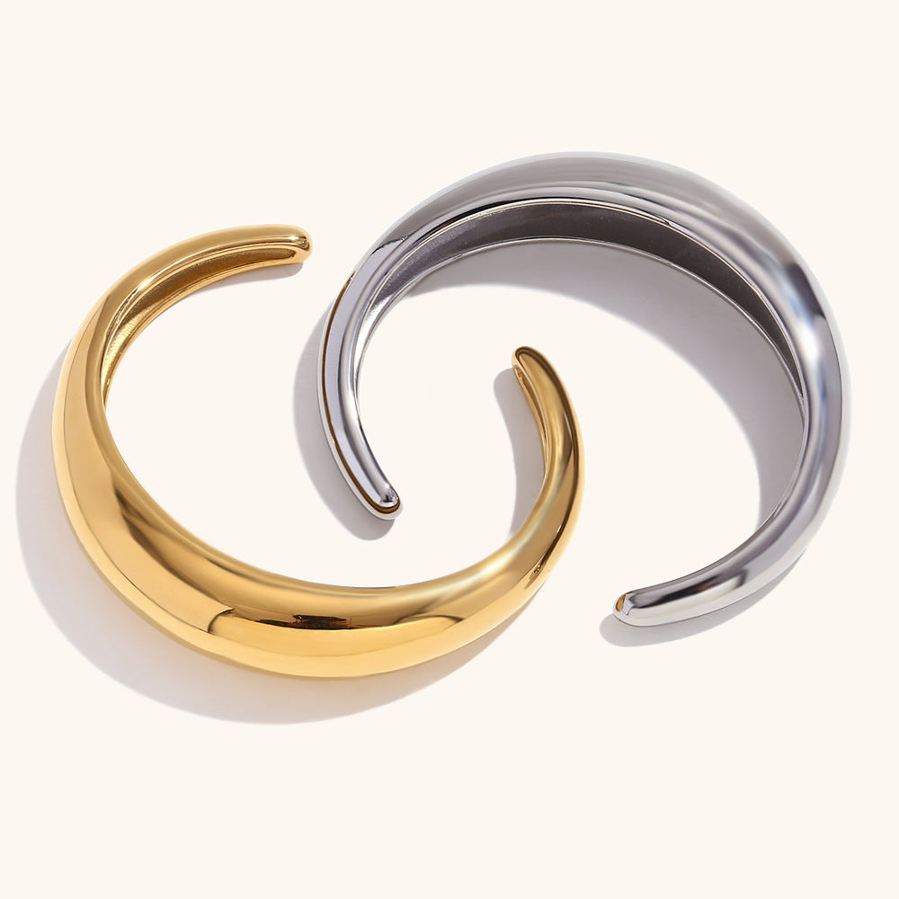 DB02071 Chunky Cuff Bracelet Stainless Steel 18K Gold PVD Fashion Accessory