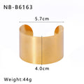 Chunky Stainless Steel 18K True Gold Plated Cute Open Cuff Bracelets & Bangles Fashion Jewelry for Girls-Gift