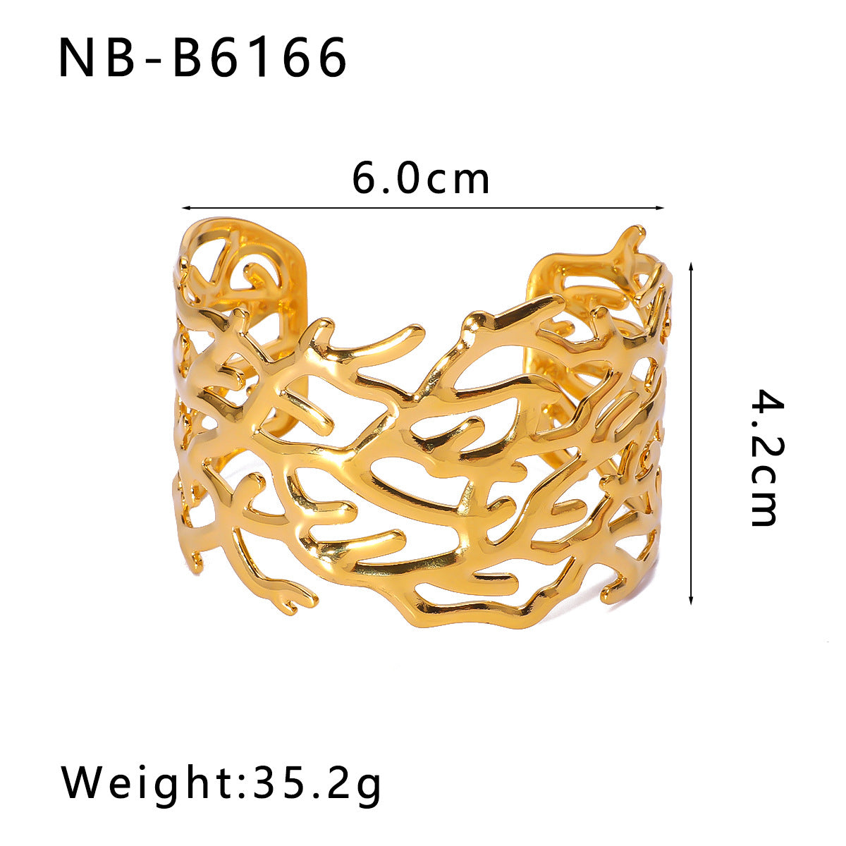 Chunky Stainless Steel 18K True Gold Plated Cute Open Cuff Bracelets & Bangles Fashion Jewelry for Girls-Gift