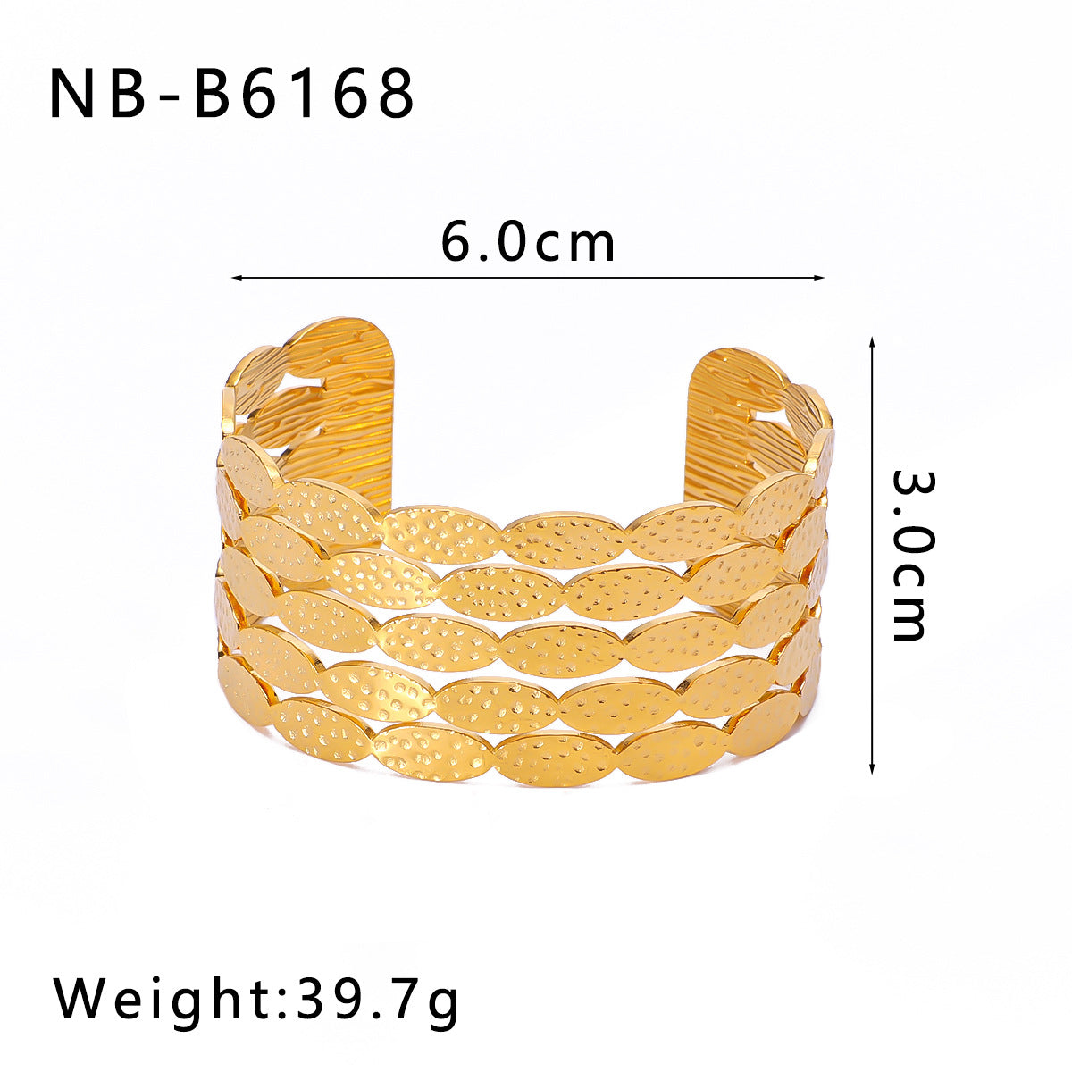 Chunky Stainless Steel 18K True Gold Plated Cute Open Cuff Bracelets & Bangles Fashion Jewelry for Girls-Gift