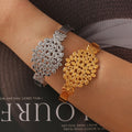M01225B Stainless Steel Wide Chunky Cuff Bracelet Fashion Jewelry for Girls