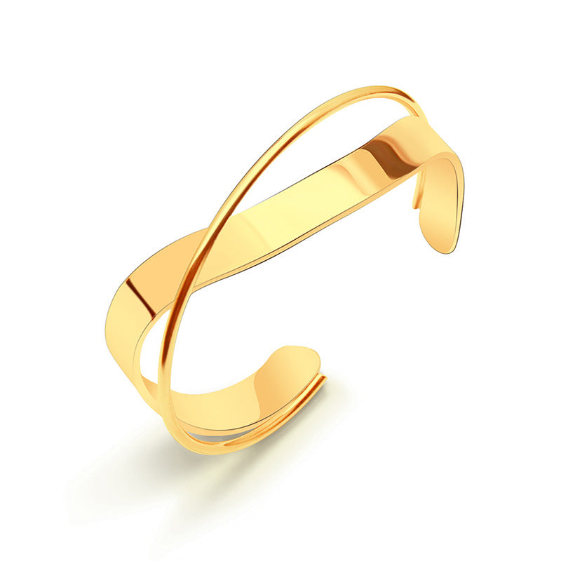 D01223B Stainless Steel Stylish Fashion Cuff Bracelets Elegant Bangles for Men and Women