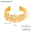 Stainless Steel Fashion Cuff Bracelets 18K True Gold PVD Plated Women's Chunky Bangles Wholesale Fashion Jewelry