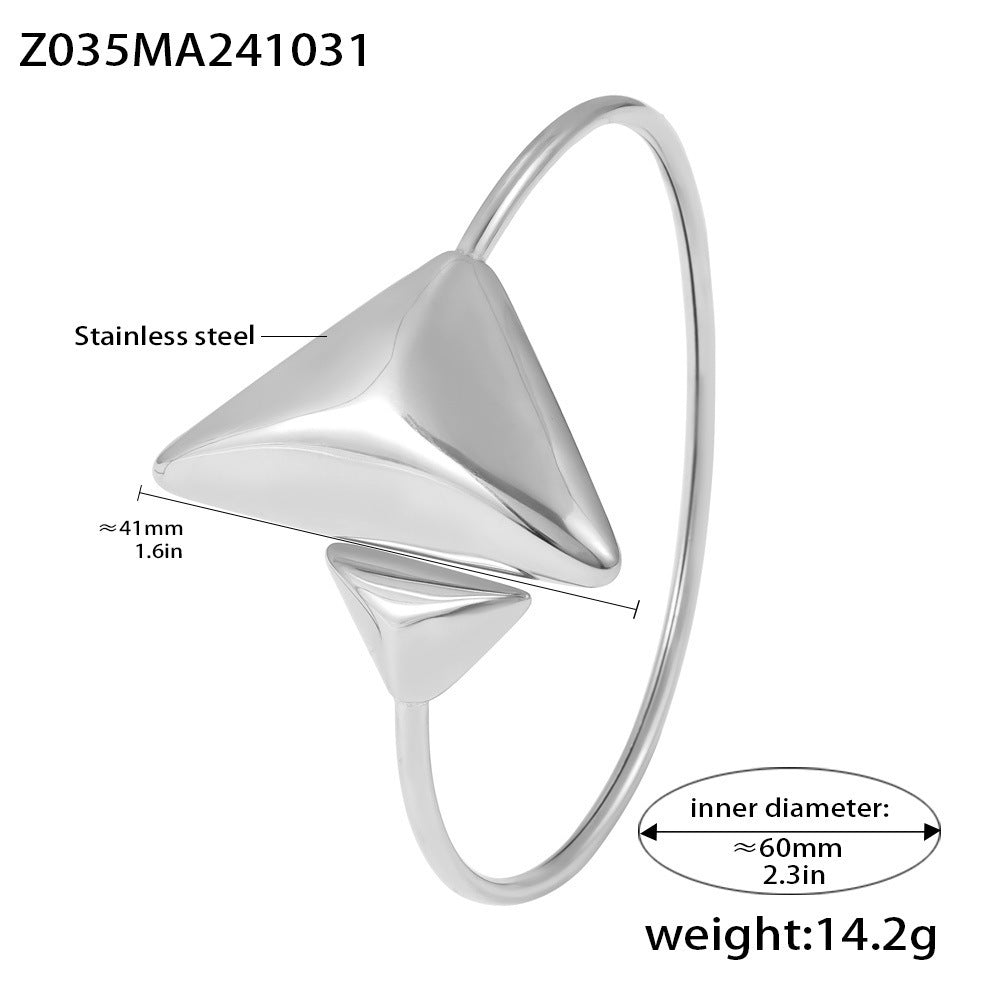 M01222B Stainless Steel Fashion Jewelry Bracelet 18K True Gold PVD Plated Cuff Fashionable Wholesale Bangles