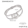 M01224B Stainless Steel Fashion Jewelry Bracelet 18K True Gold PVD Plated Wholesome Cuff Bangles