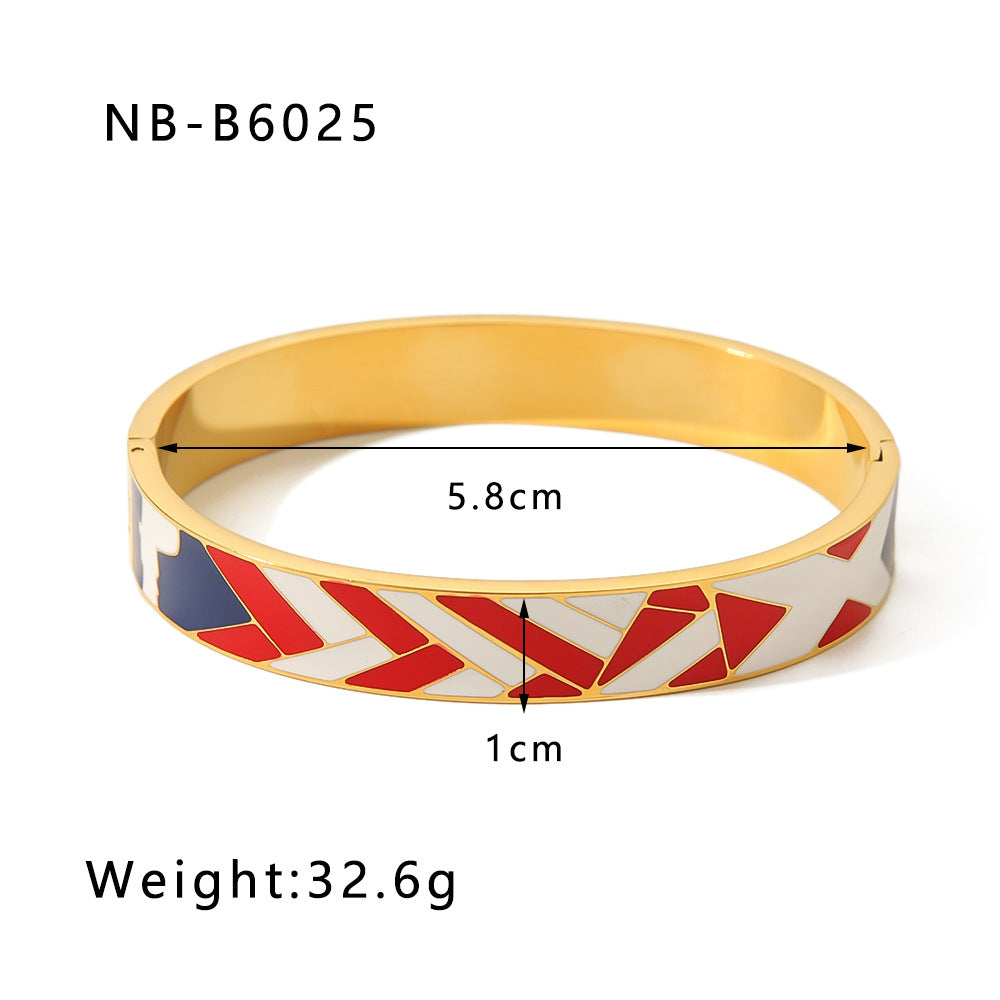 Color Enamel Non Tarnish Bangle Stainless Steel Gold Plated Coloured  Bangles