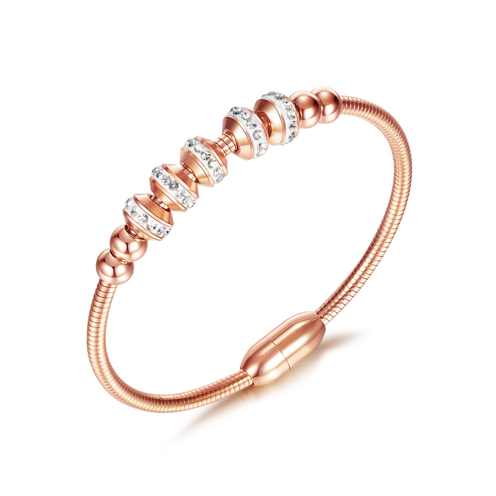 Elegant Stainless Steel Magnet Cuff Bracelet for Women and Men Fashionable Jewelry Bangles