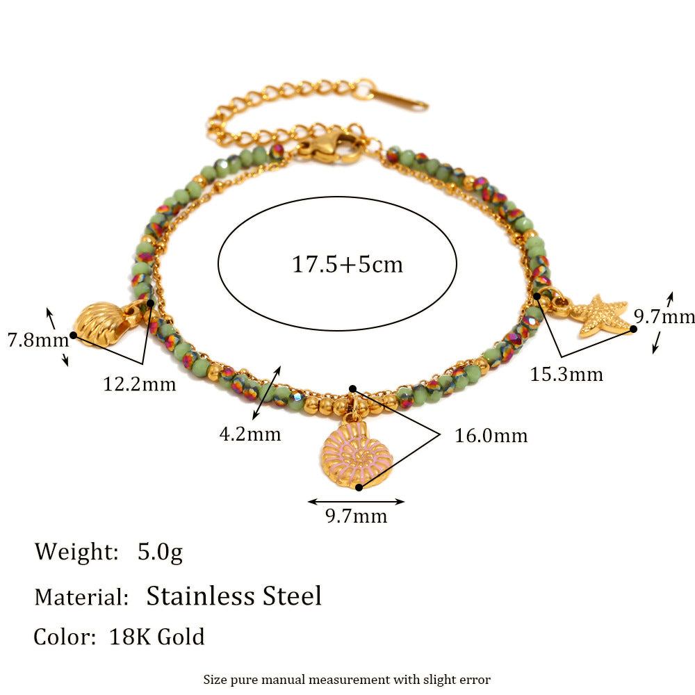 New Arrival Bracelets for Girls Charm Zircon and Natural Stone Stainless Steel Chain Bracelets Fashion Jewelry for Women