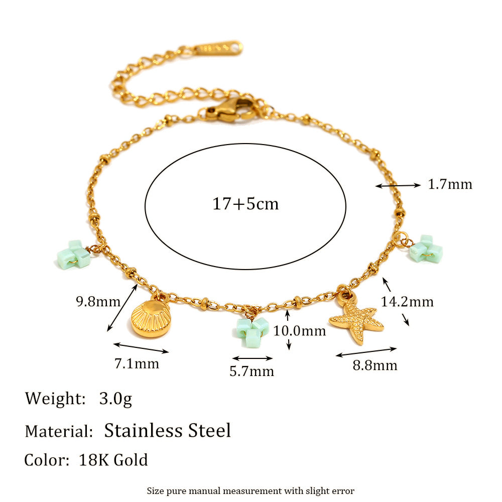 New Arrival Bracelets for Girls Charm Zircon and Natural Stone Stainless Steel Chain Bracelets Fashion Jewelry for Women