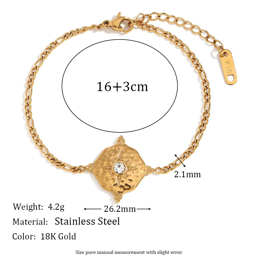 High Quality 18K PVD Plated White Zircon Stainless Steel Bracelets Classic for Gift Factory Wholesale Fashion
