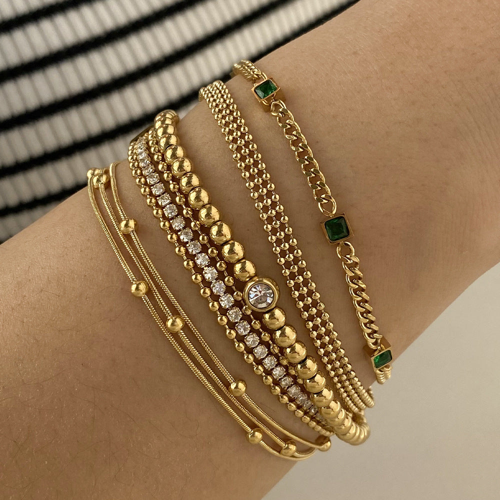 Customizable Stainless Steel True Gold Plated Cuff Bracelets Fashion Jewelry for Girls Wholesale