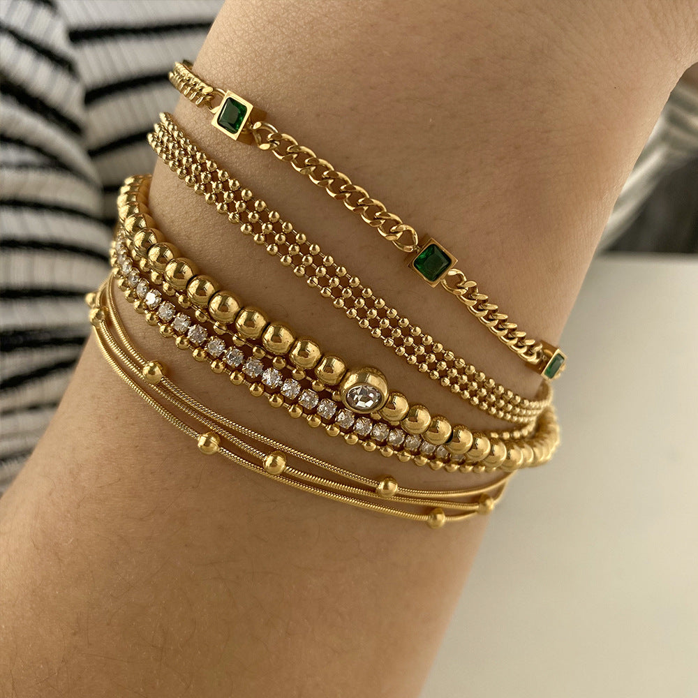 Customizable Stainless Steel True Gold Plated Cuff Bracelets Fashion Jewelry for Girls Wholesale
