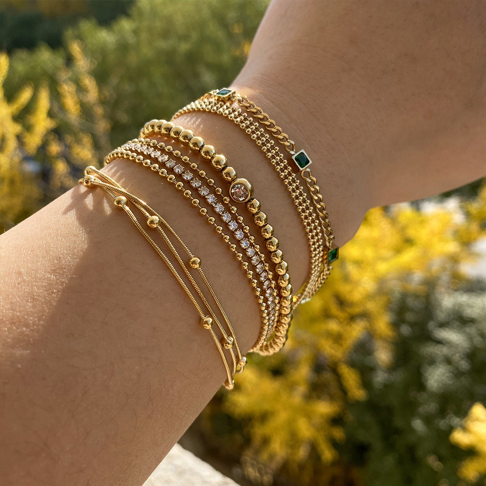 Customizable Stainless Steel True Gold Plated Cuff Bracelets Fashion Jewelry for Girls Wholesale