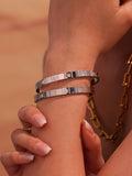 High Quality Stainless Steel Zircon Bracelets Waterproof Gold Plated Factory Wholesale Low MOQ Fashion Jewelry Bangles for Girls
