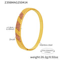 Stainless Steel Gold Plated Colorful pink Zircon Gold Bangle Bracelet Other Fashion Bracelets & Bangles