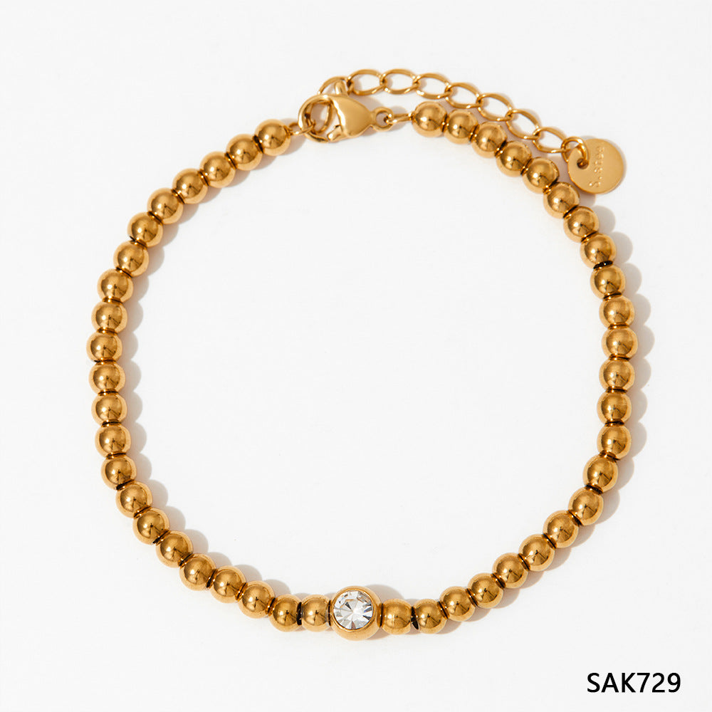 High Quality 18K True Gold PVD Plated Stainless Steel Bracelets Factory Wholesale for Girls-Fashionable Trendy Summer Jewelry