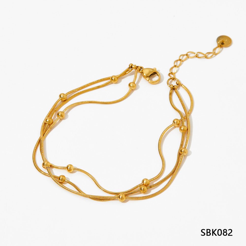 High Quality 18K True Gold PVD Plated Stainless Steel Bracelets Factory Wholesale for Girls-Fashionable Trendy Summer Jewelry